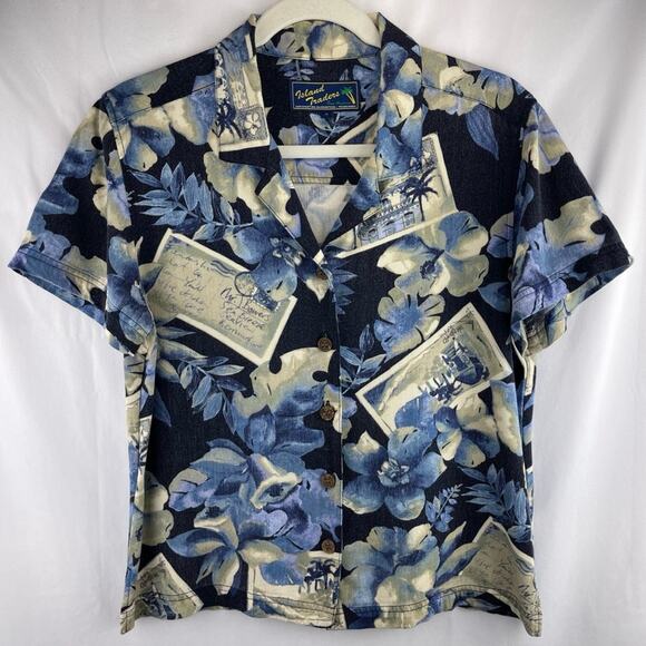 Vintage Island Traders Button Down Hawaiian Shirt - Picture 1 of 6